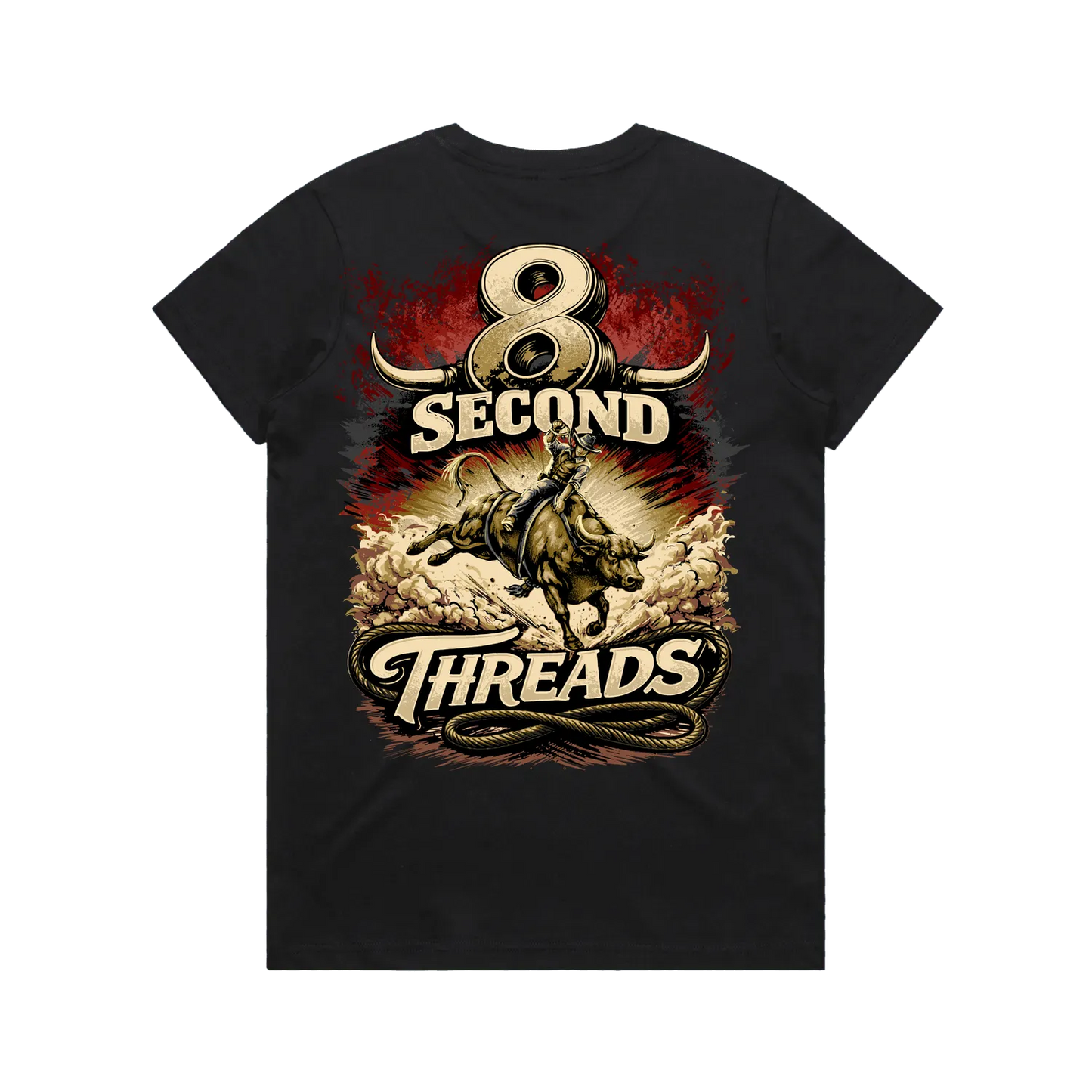 8 Second Threads Bucking Bull Womens Tee