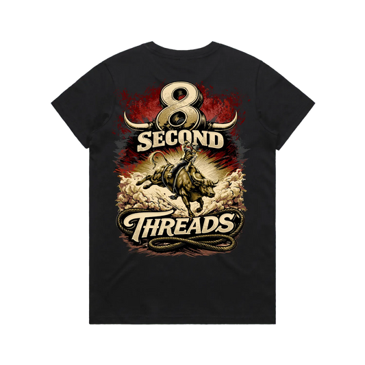 8 Second Threads Bucking Bull Womens Tee