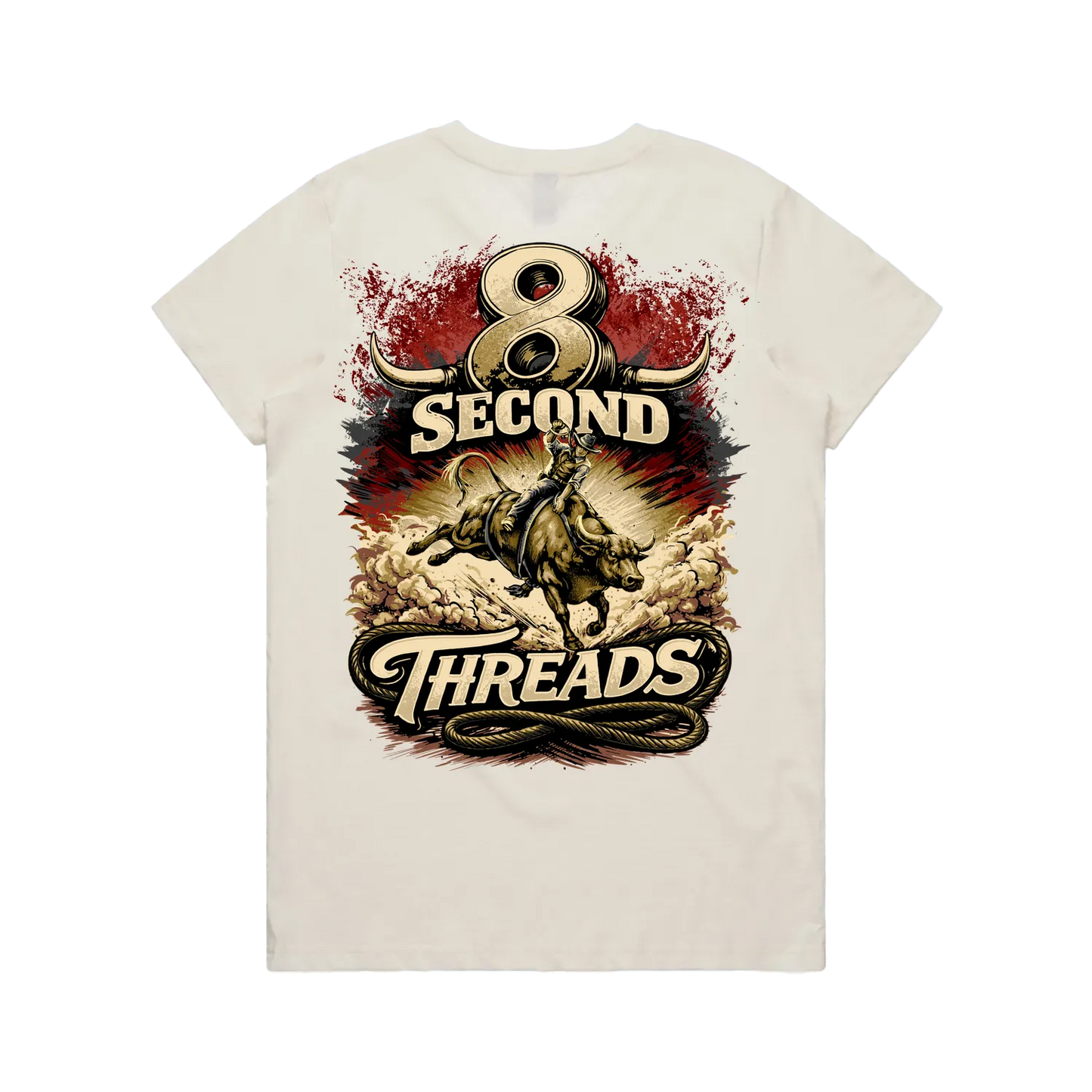 8 Second Threads Bucking Bull Womens Tee