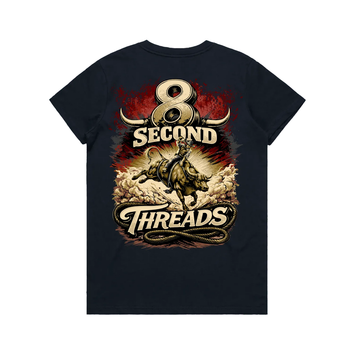 8 Second Threads Bucking Bull Womens Tee