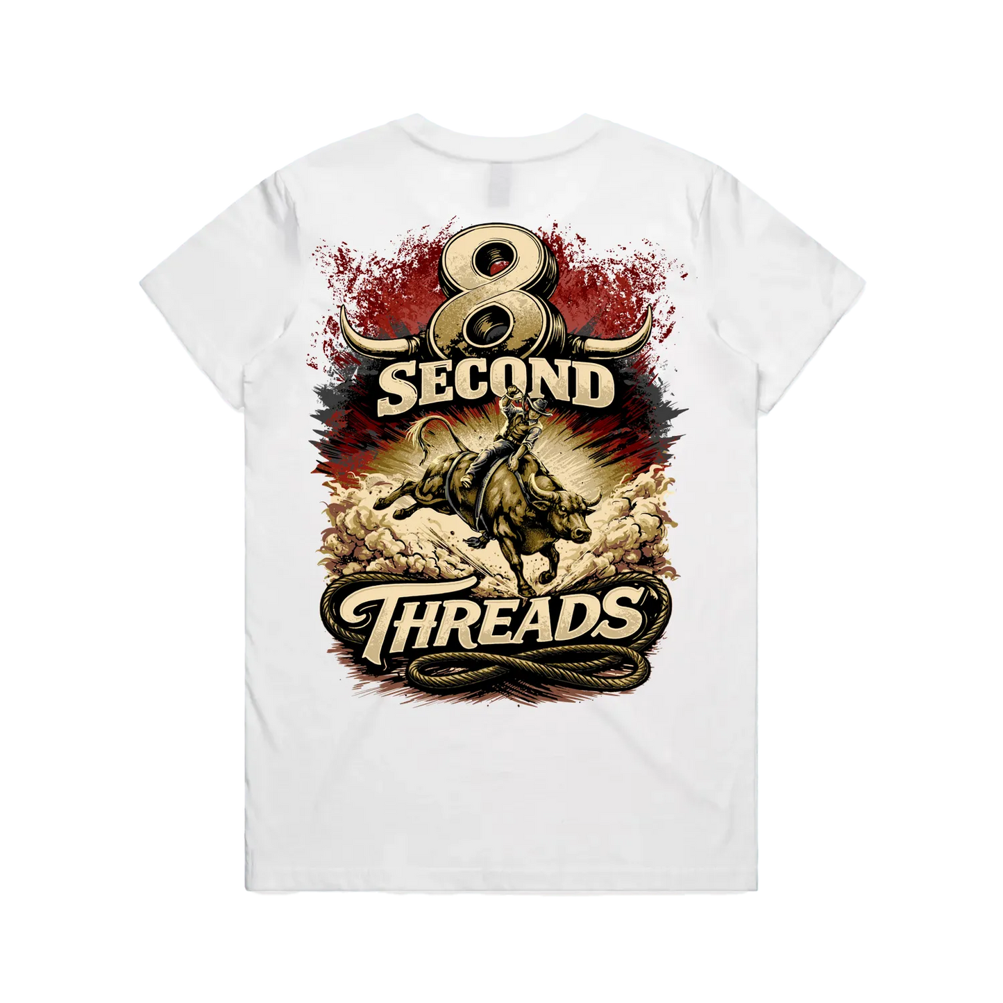 8 Second Threads Bucking Bull Womens Tee