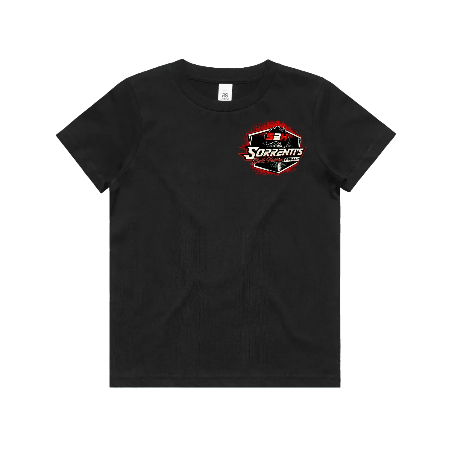 Black front flat lay
