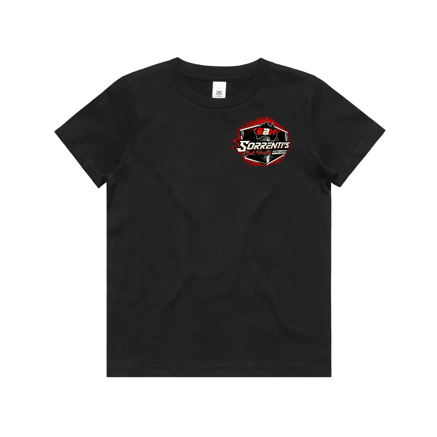 Black front flat lay