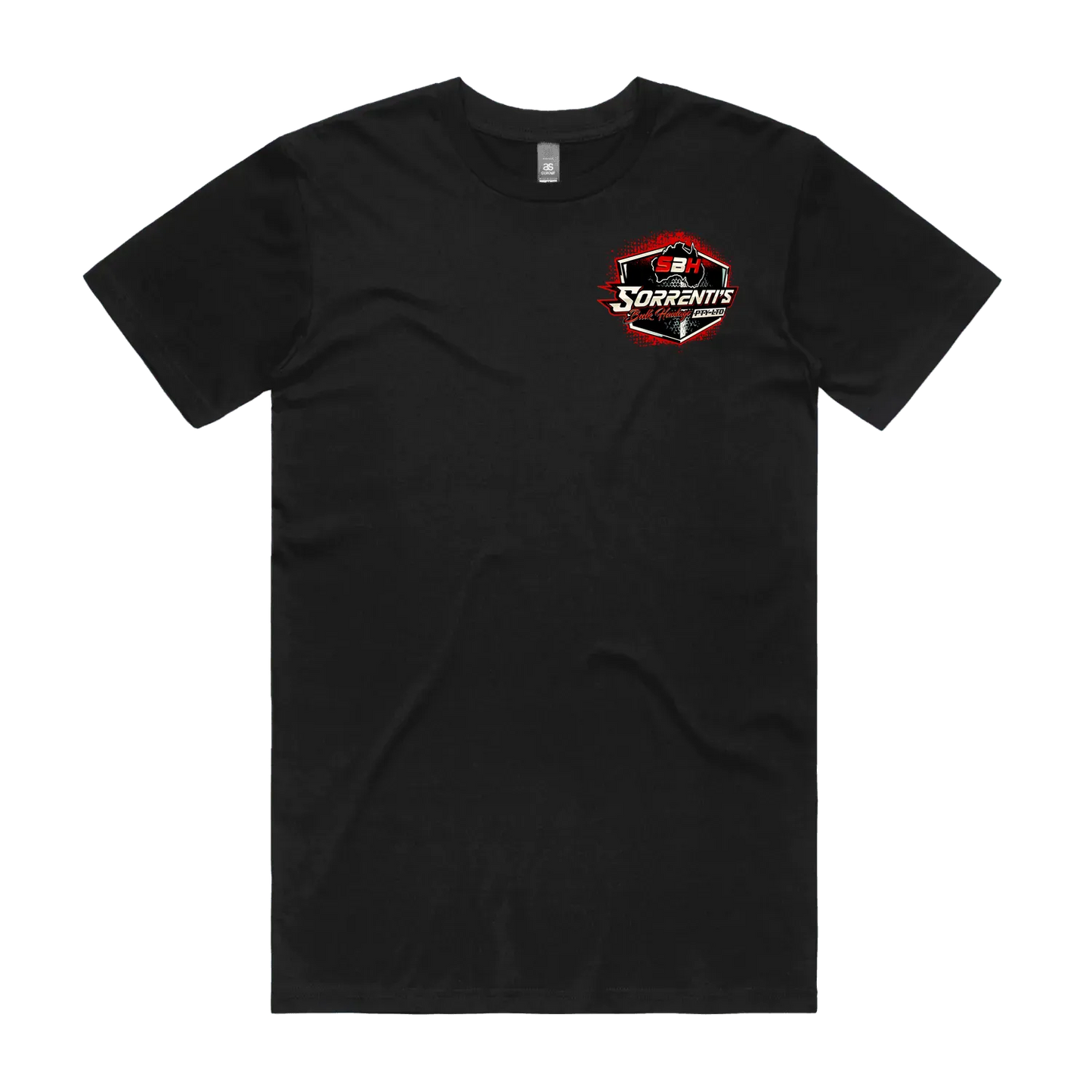 Black front flat lay