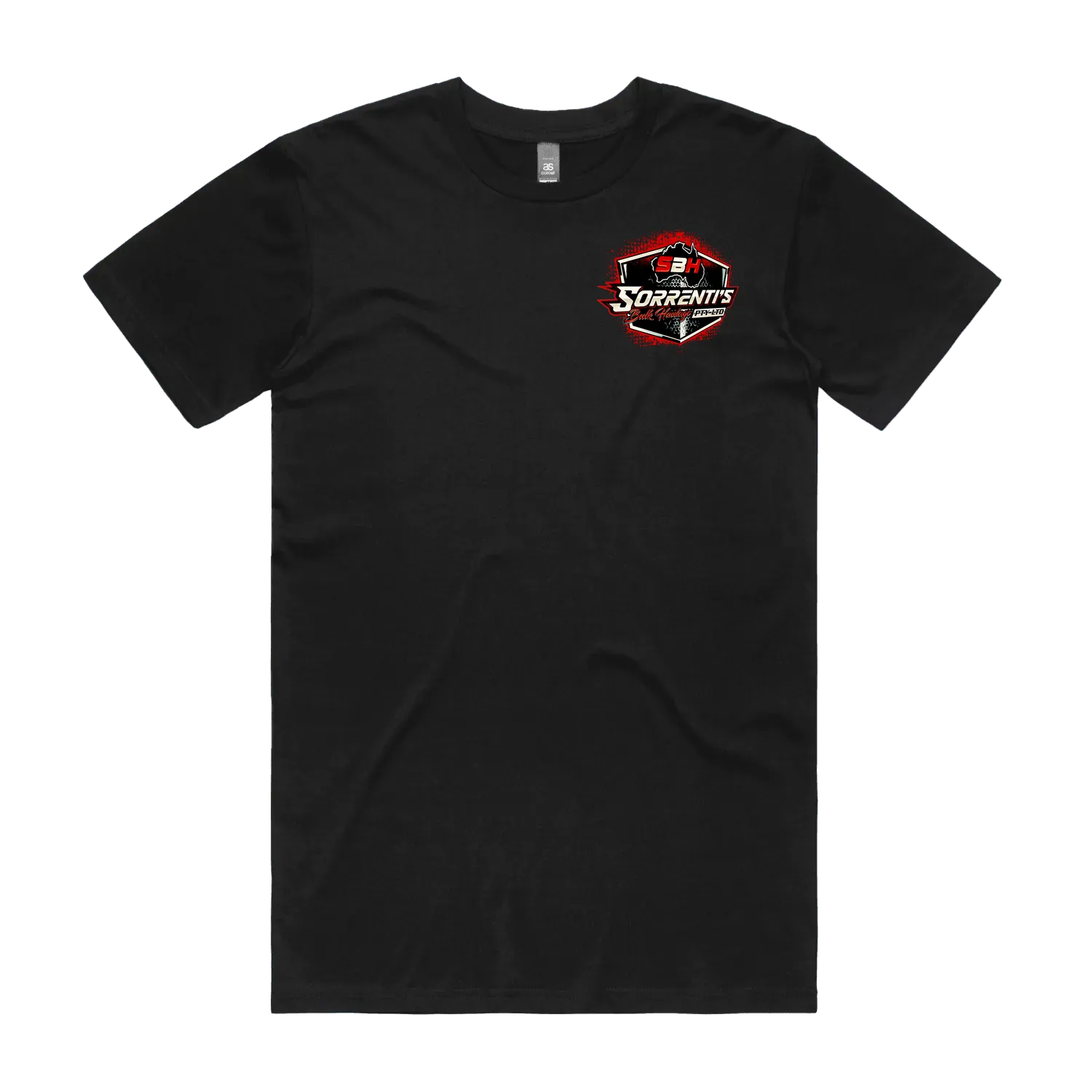 Black front flat lay