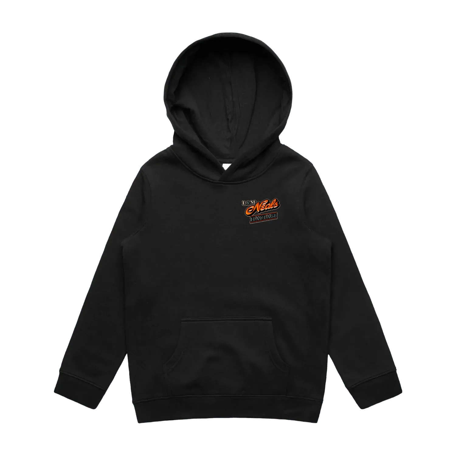 Black front flat lay